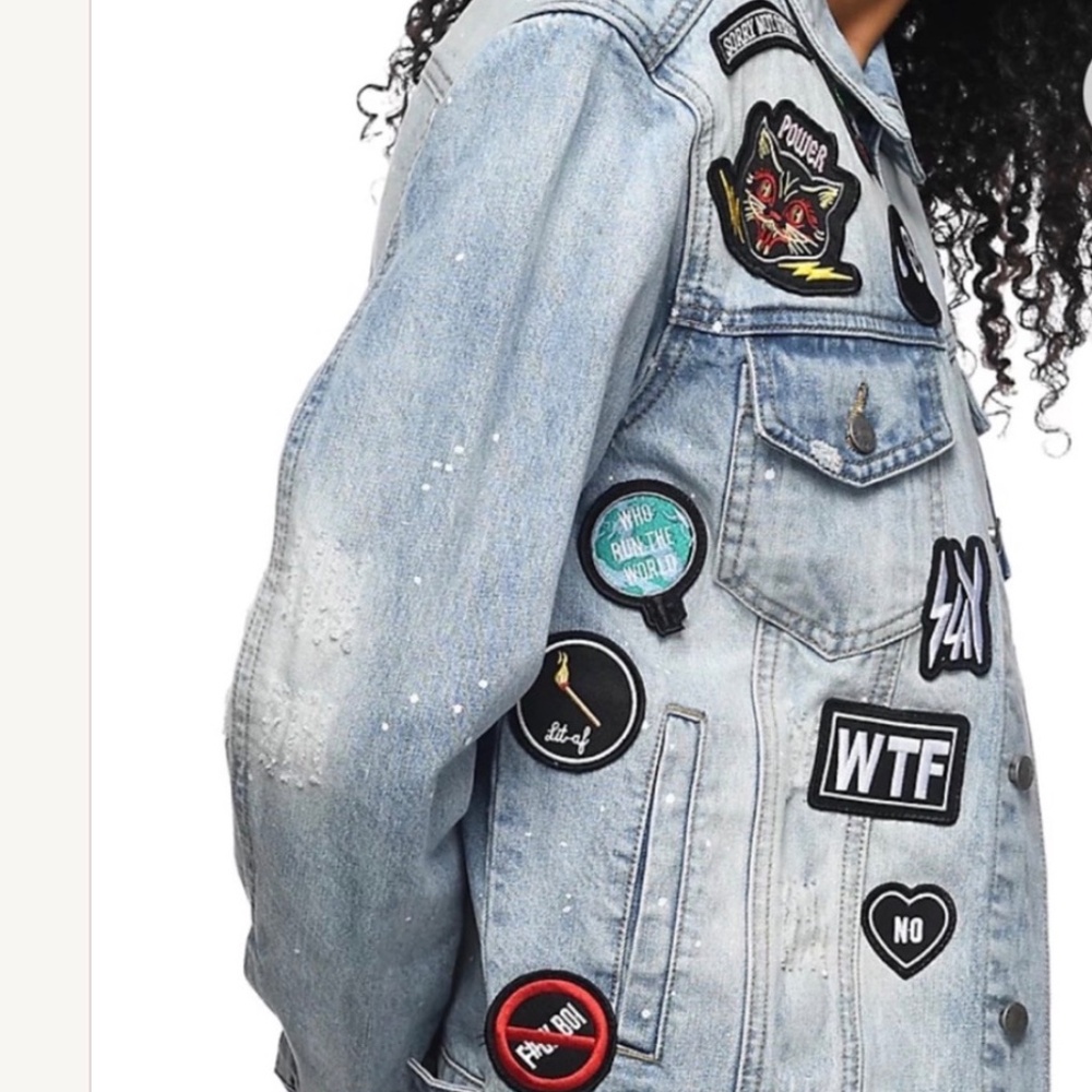 Civil Regime “Sorry Not Sorry” Patch Denim Jacket… - image 3